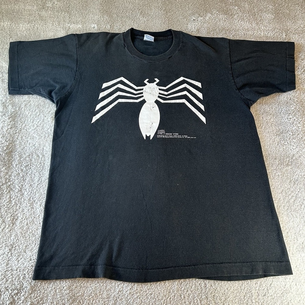 Vintage 1992 Marvel Comic Images Venom Logo‎ Symbol T-Shirt Men's Size Large